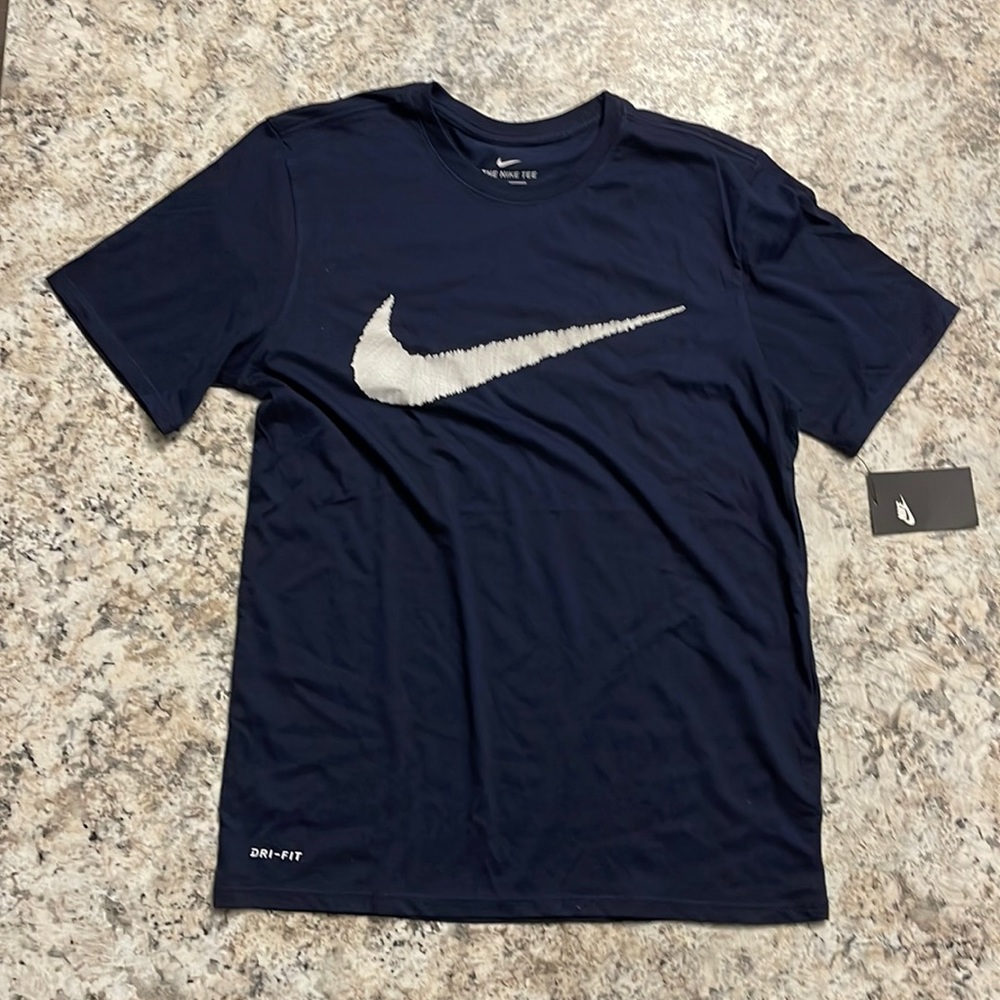 Nike Mens Navy SS Cotton Tee AM